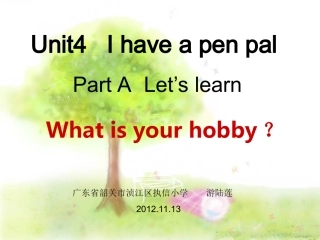 六上---unit4ALet'slearn