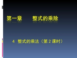 整式的乘法（二）