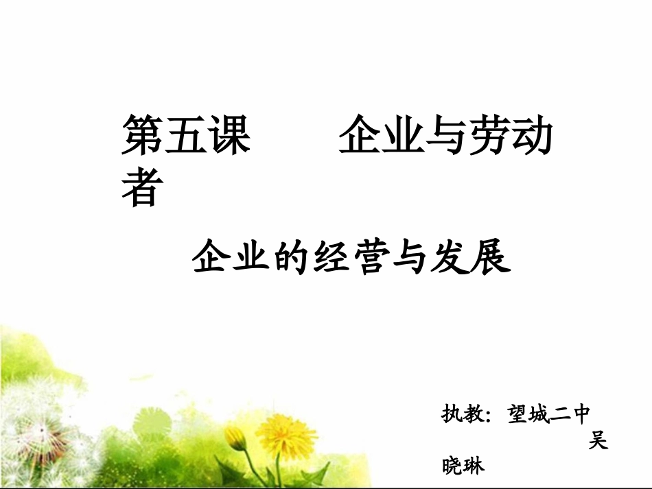 企业的经营与发展（修改中）_第1页