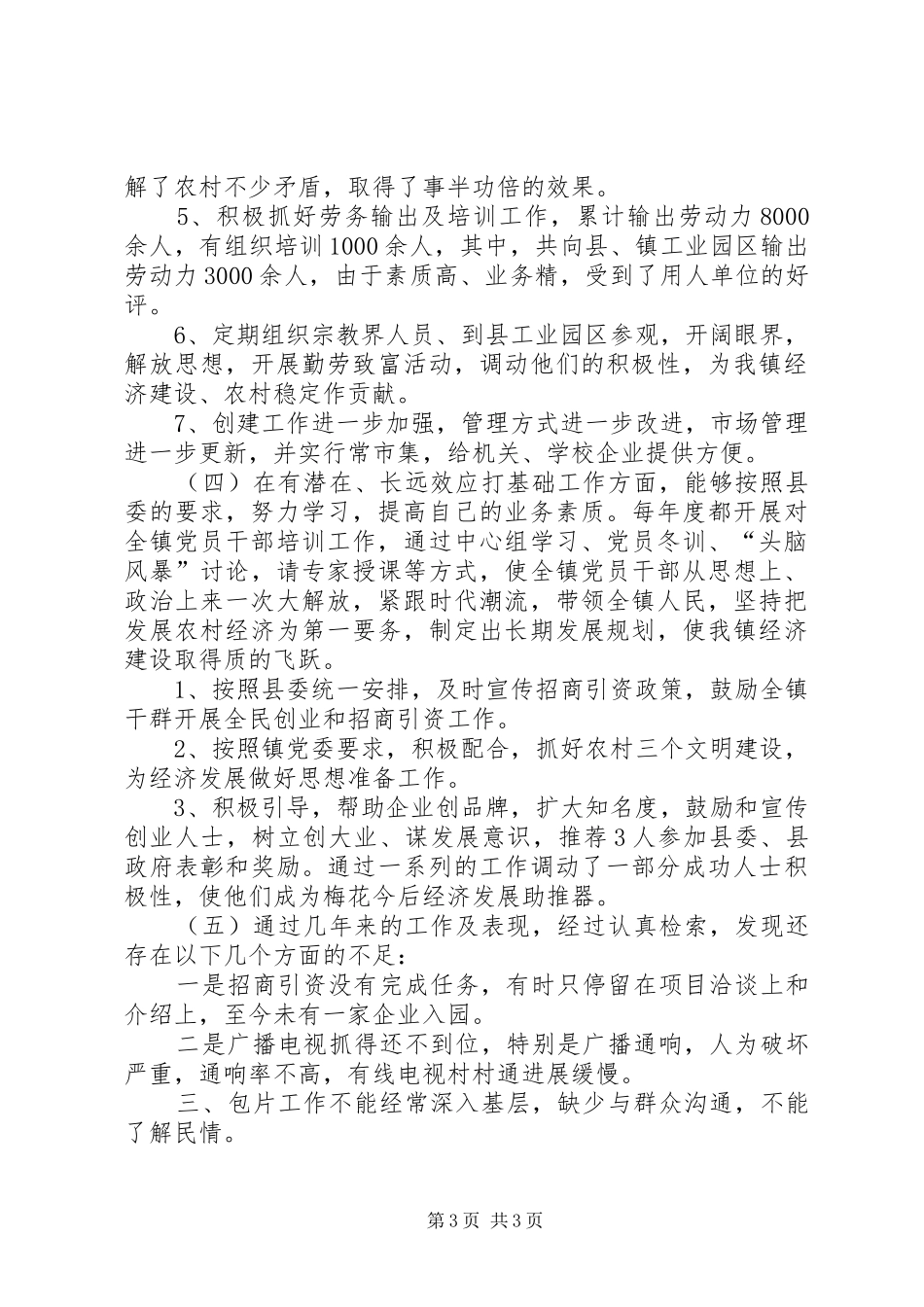 镇宣传委员述职报告_第3页