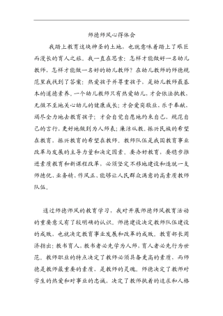 师德师风心得
