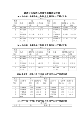 小学体育测试方案1-6年级