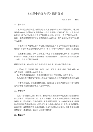 地震中的父与子课例分析