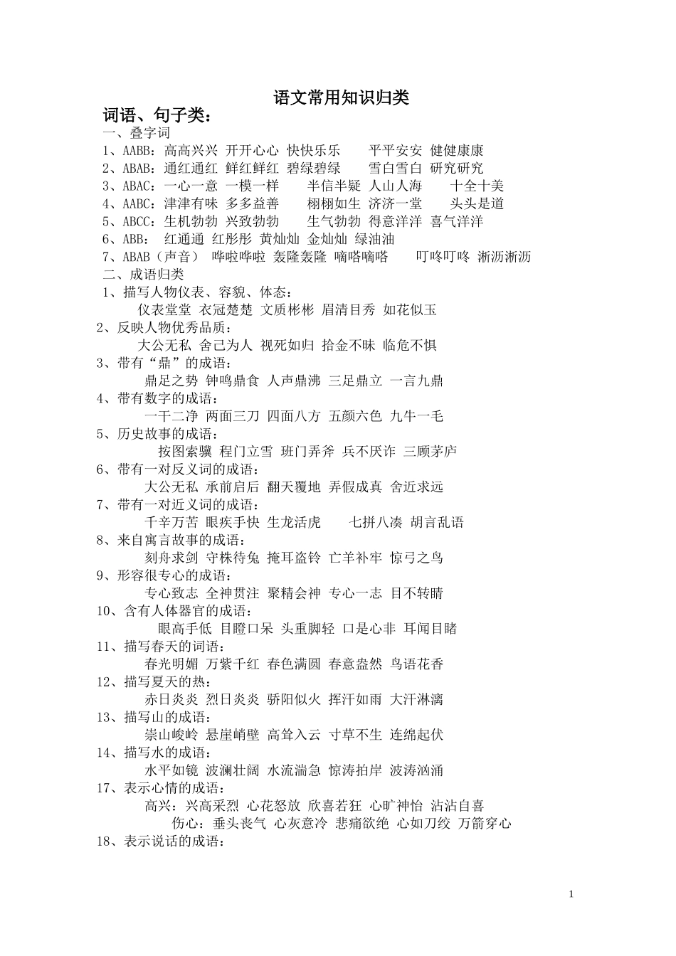 小学词句必备知识节选_第1页