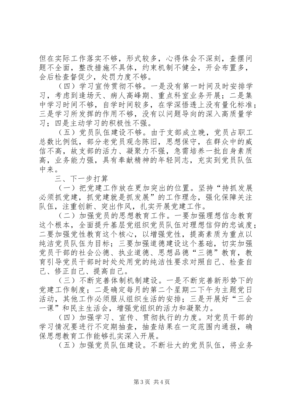 医院支部书记抓党建工作述职报告_第3页