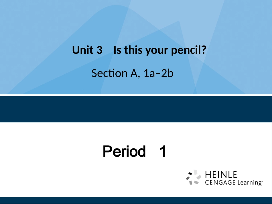 新目标七年级英语上册《Unit3Isthisyourpencil》课件1_第1页