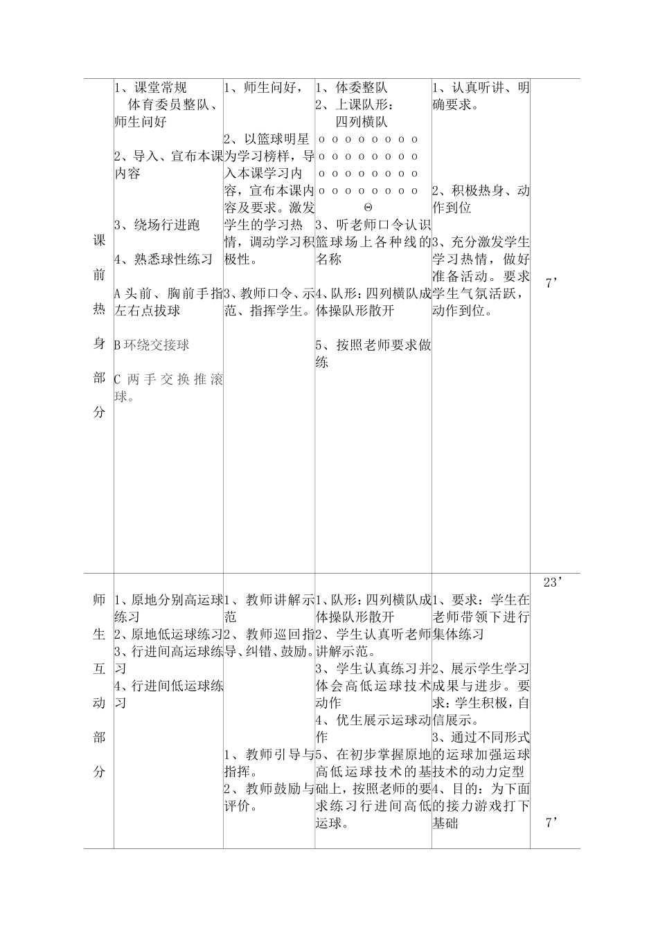 小学篮球运球课教案_第3页