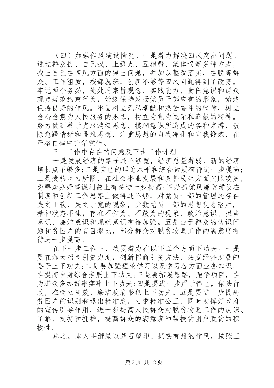 镇长、副镇长XX年述职述廉报告_第3页