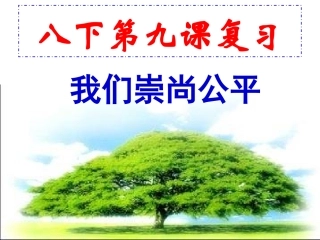 八下第九课我们崇尚公平