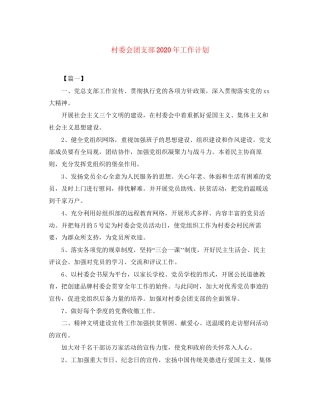 村委会团支部年工作计划