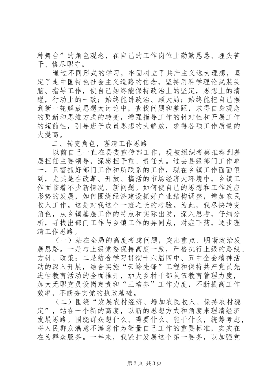 镇党委负责同志述职述廉报告述职报告_第2页