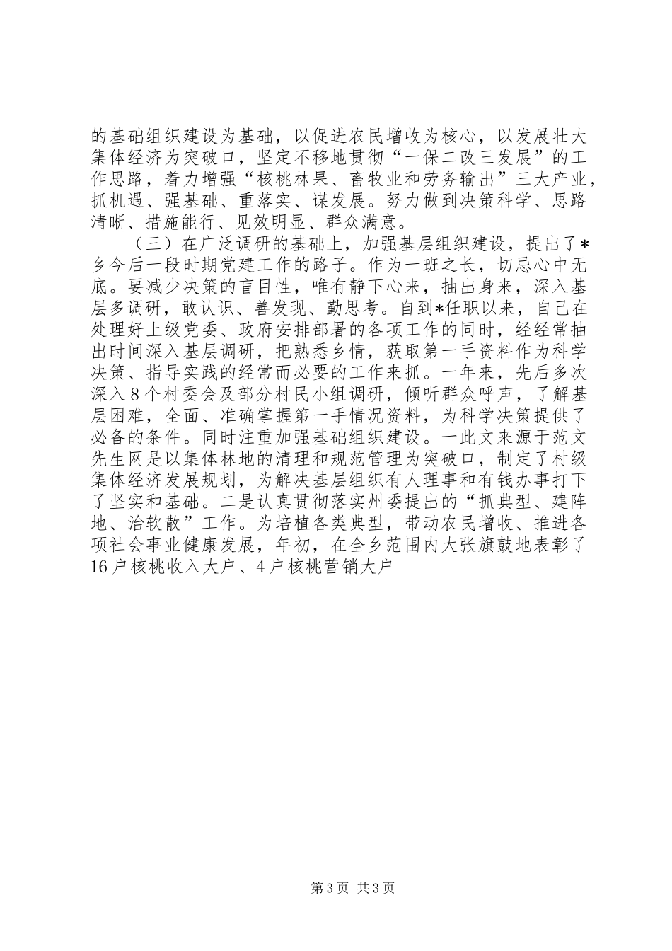 镇党委负责同志述职述廉报告述职报告_第3页