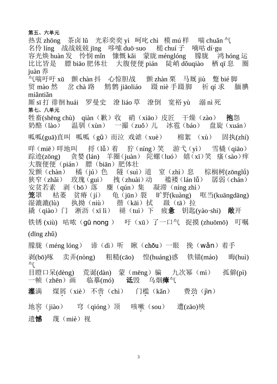 外国小说欣赏字音字形总结_第3页