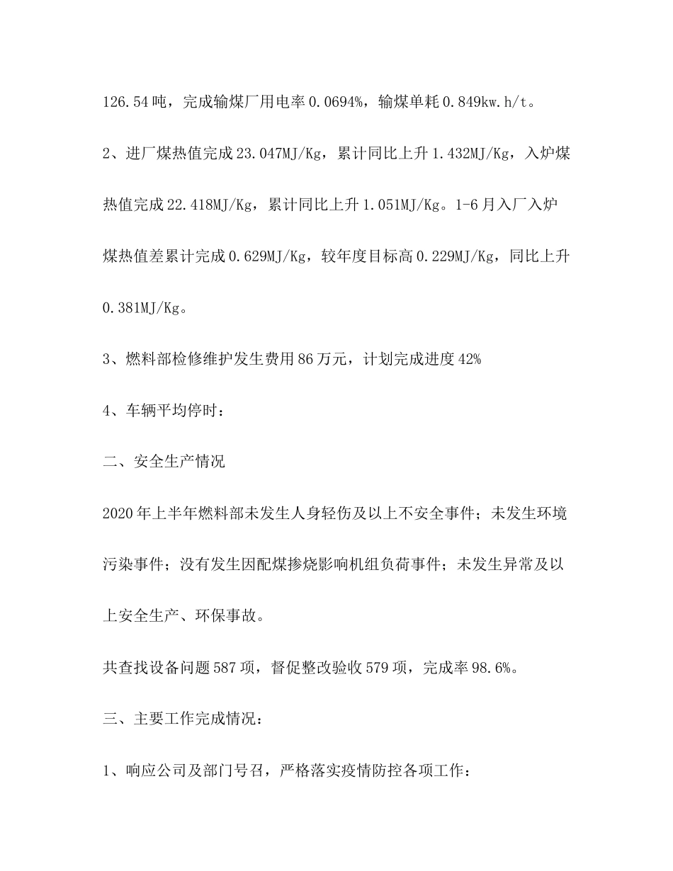 燃料部年上半年总结及下半年计划_第2页