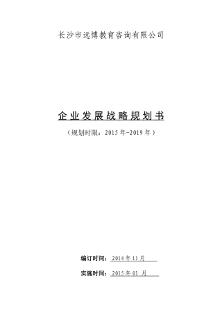 公司发展战略规划书(详细)-第一次修改
