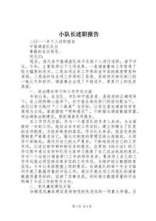 小队长述职报告