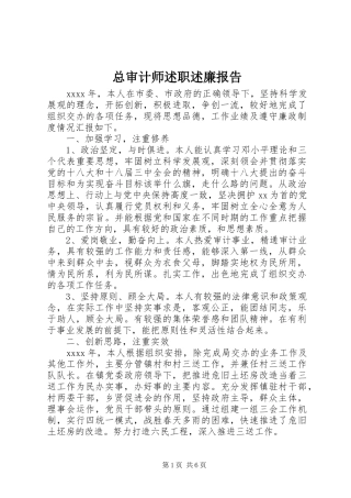 总审计师述职述廉报告
