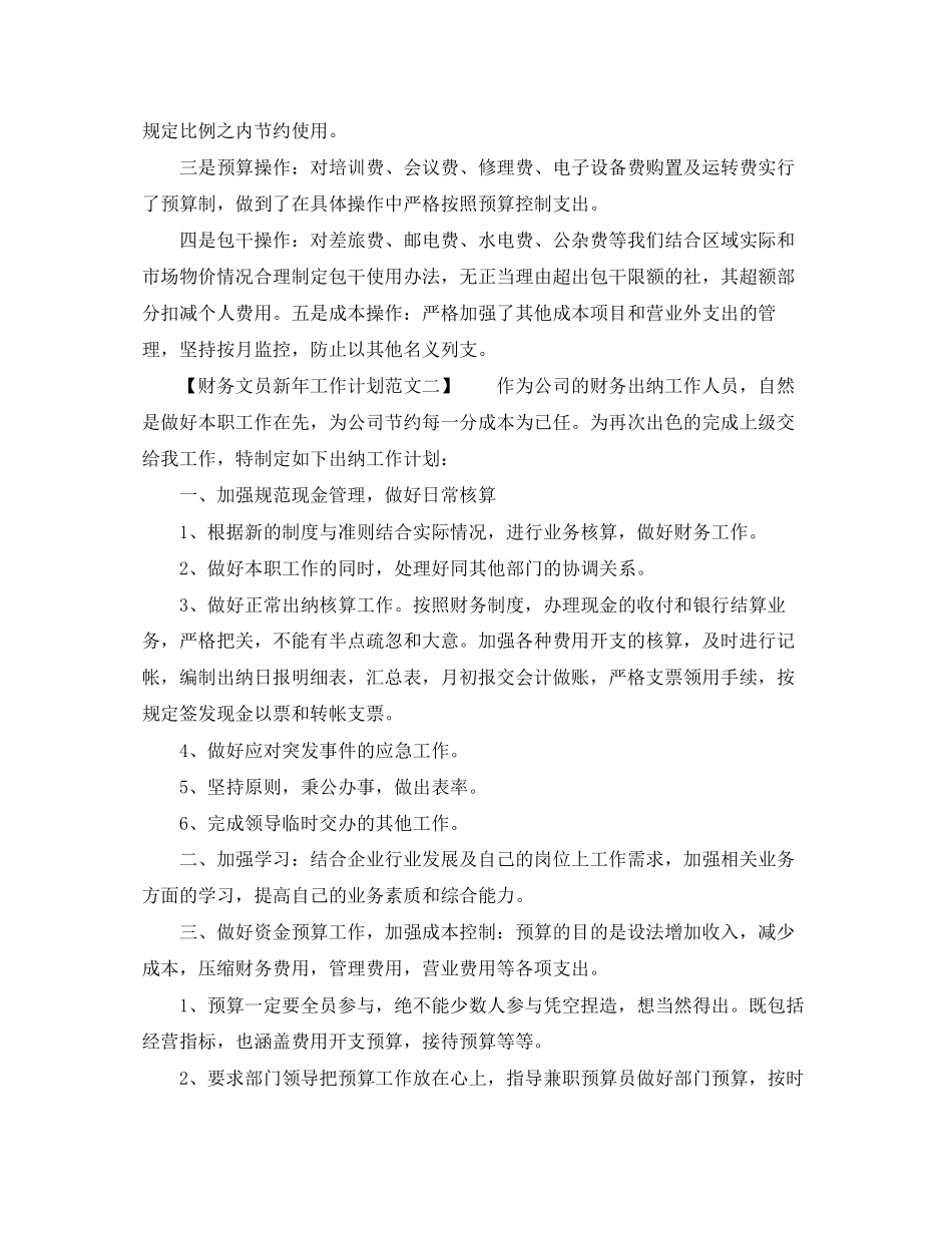 财务文员新年工作计划范文_第2页