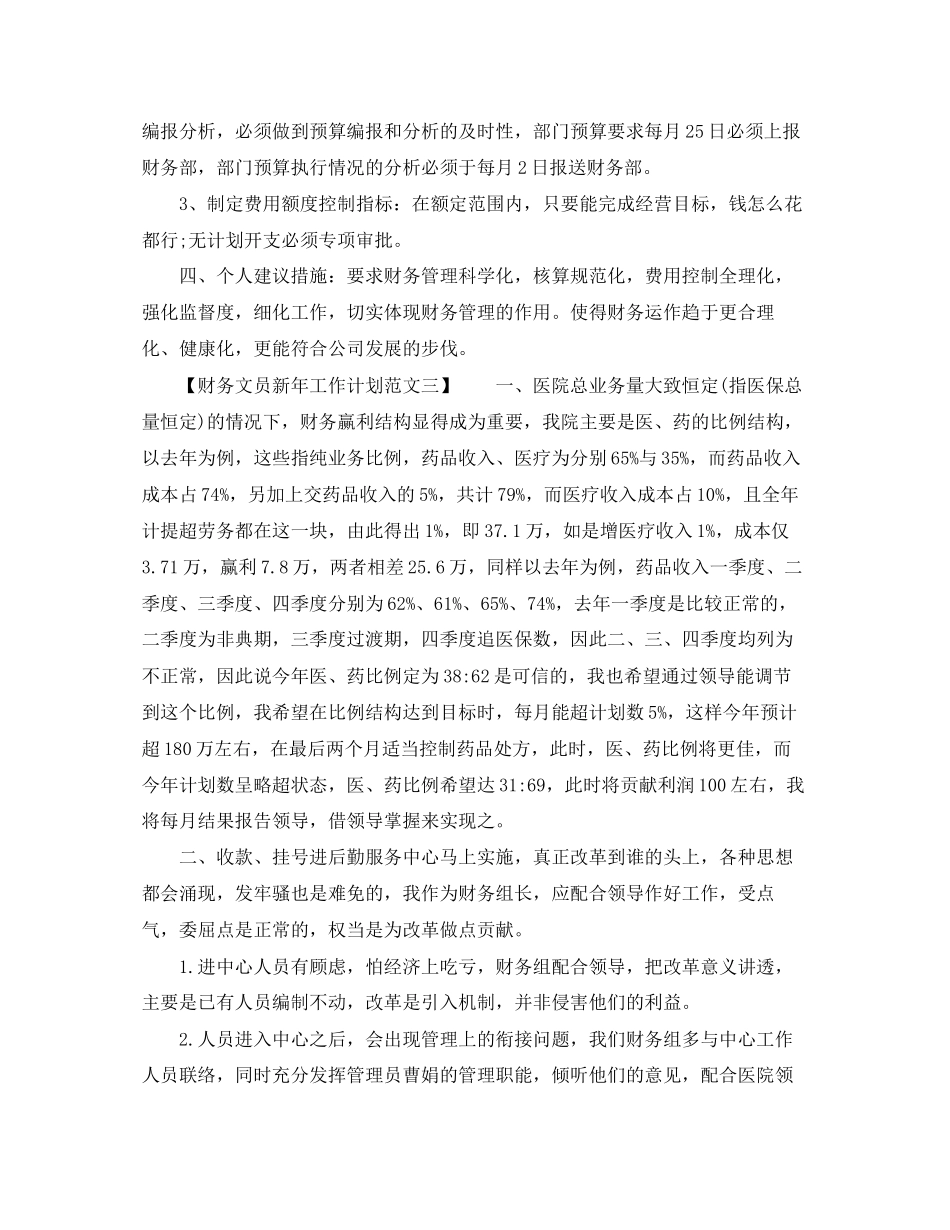 财务文员新年工作计划范文_第3页