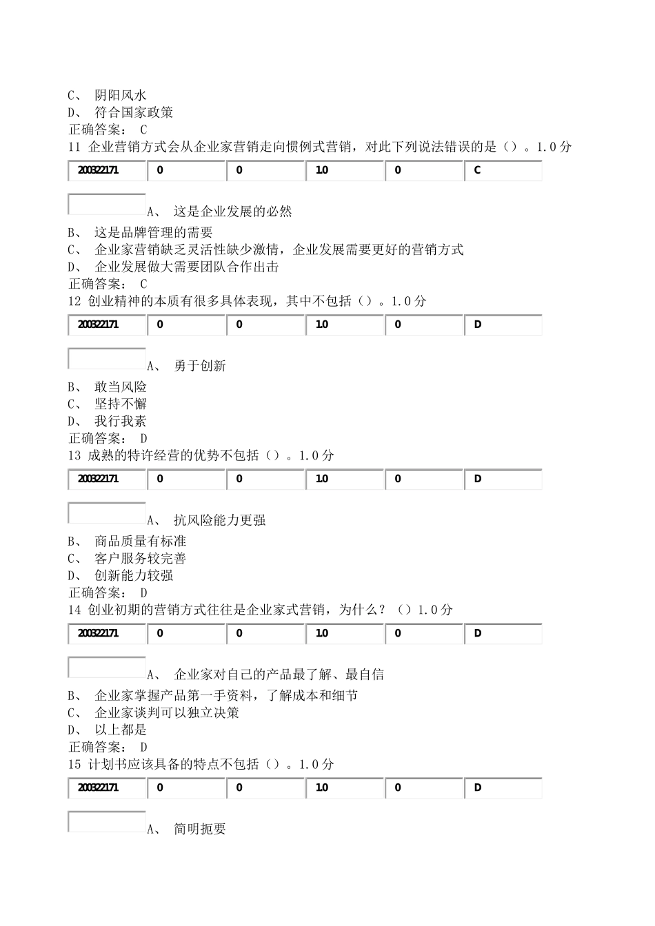 超星尔雅通识选修课《大学生创业基础》期末考试答案_第3页