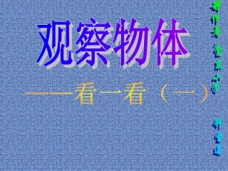 苏教版第三册《观察物体》课件