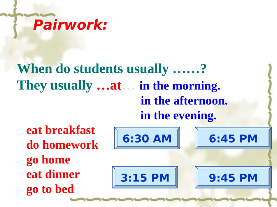 新目标七下Unit2WhattimedoyougotoschoolPeriod3课件_第3页
