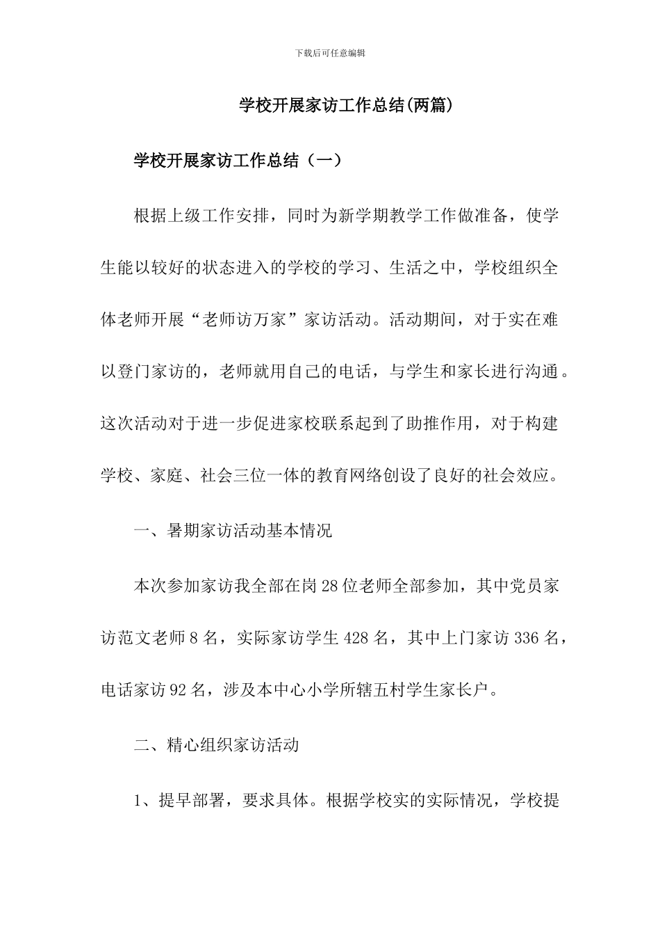 2024学校开展家访工作总结_第1页