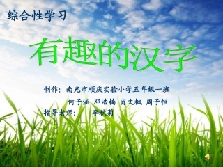 有趣的汉字(何子涵)