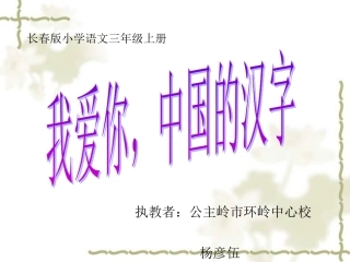 我爱你，中国的汉字杨彦伍
