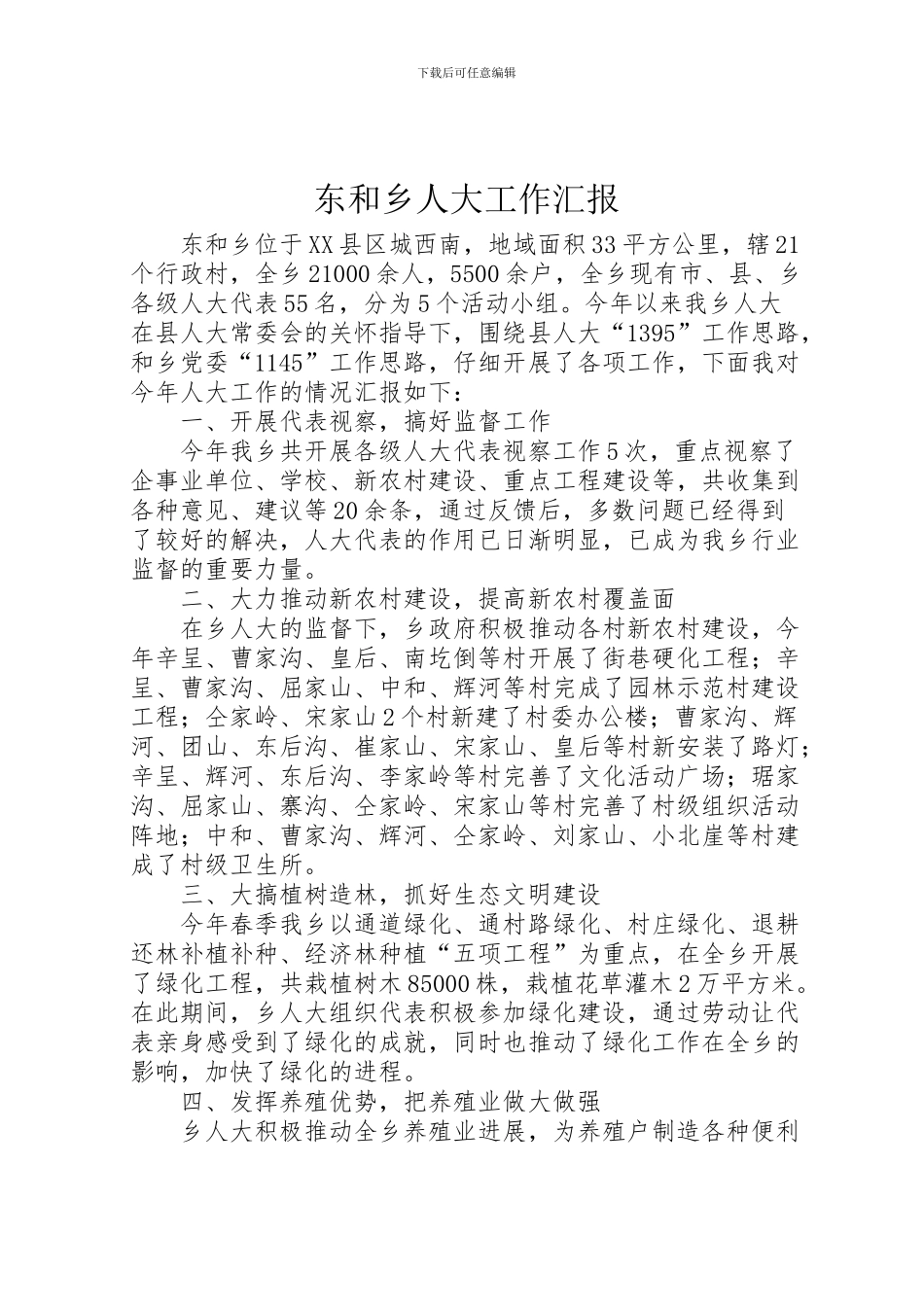 2024年东和乡人大工作汇报_第1页