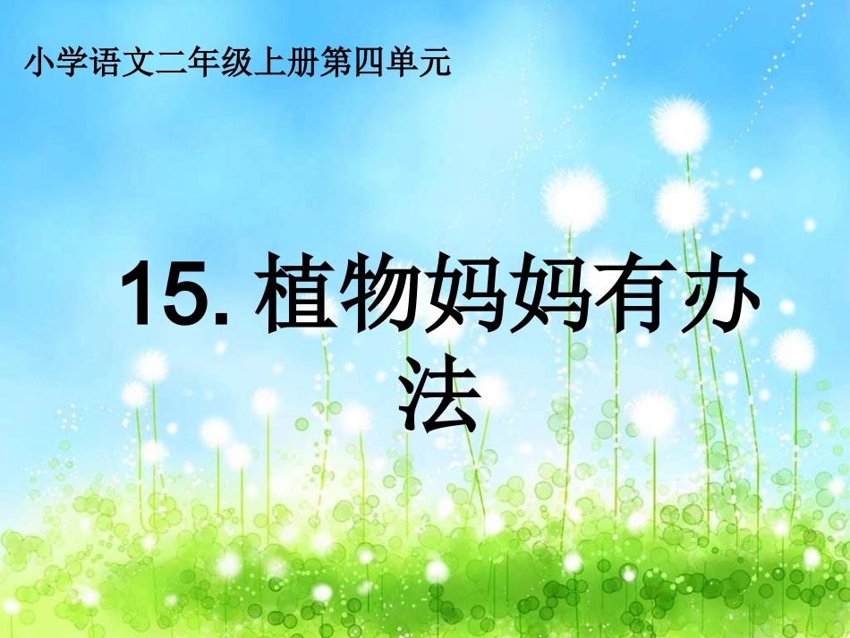 小学二年级语文《植物妈妈有办法》课件_第1页