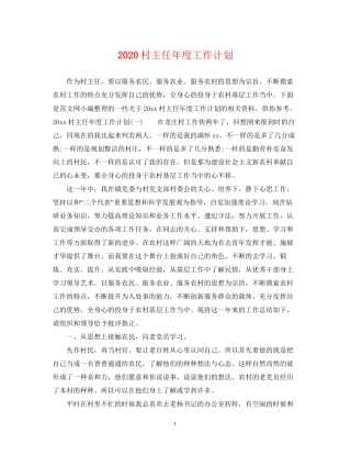 村主任年度工作计划