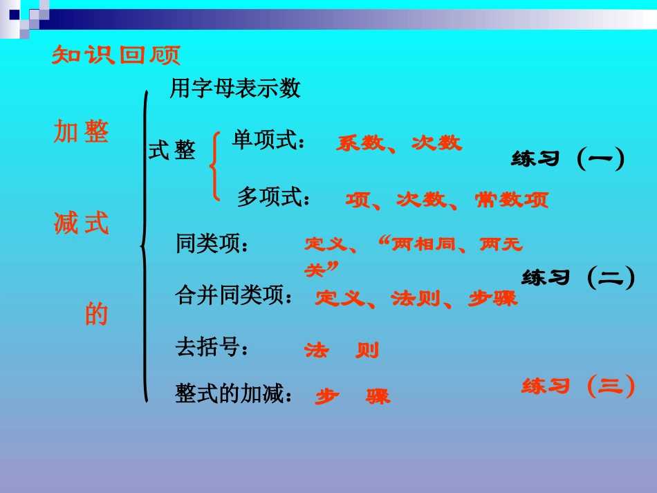 数学七年级第一学期第二章《整式的加减》复习_第2页