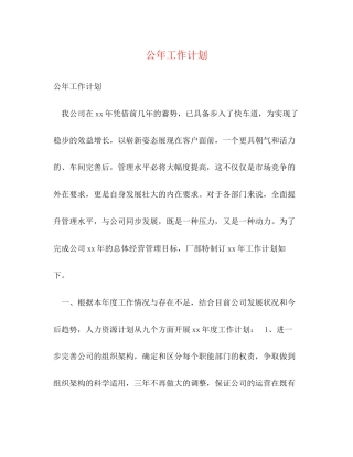 公年工作计划