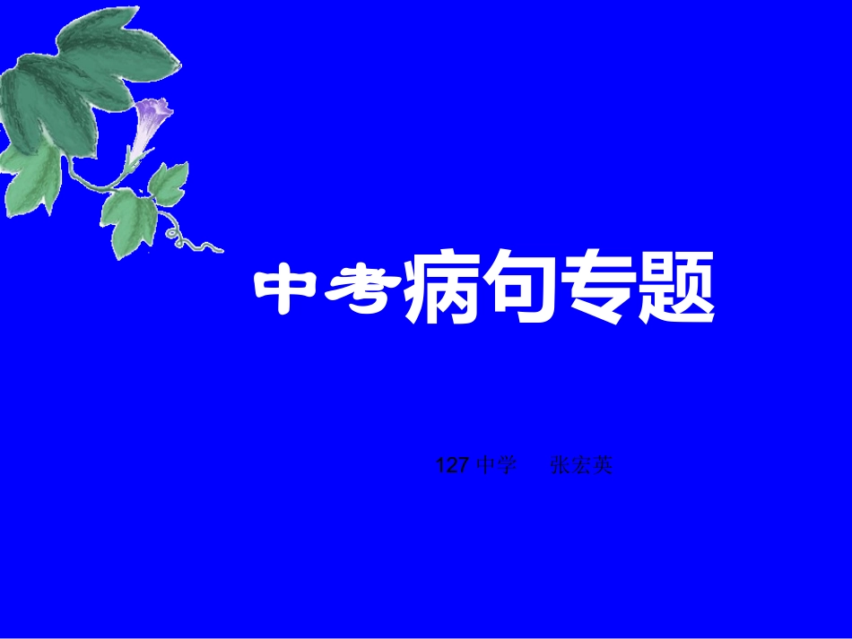 沈阳中考病句复习_第1页