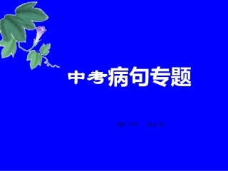 沈阳中考病句复习