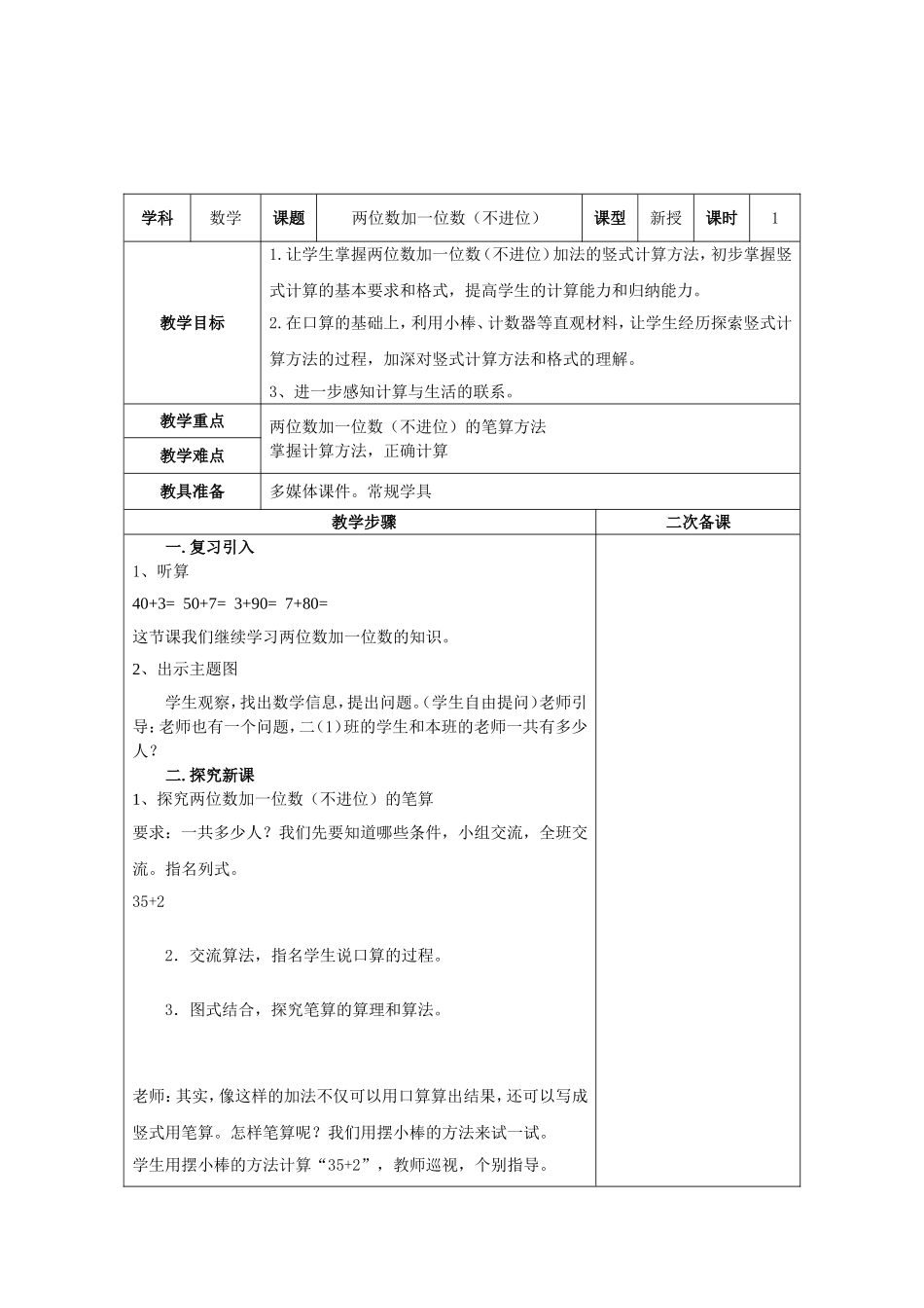 竖式计算一百以内的的加减法_第1页