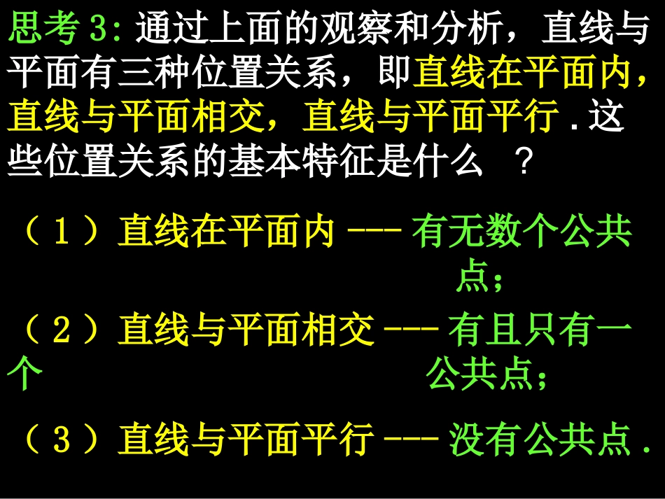 数学：213-214《直线与平面、平面与平面的位置关系》课件（新人教版A必修2）_第3页
