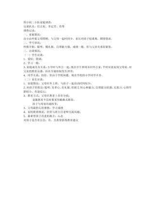 四小组二小队家庭调查