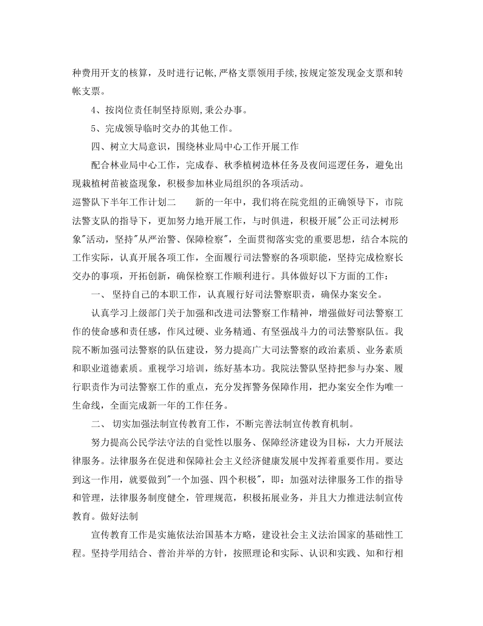 巡警队下半年工作计划_第2页