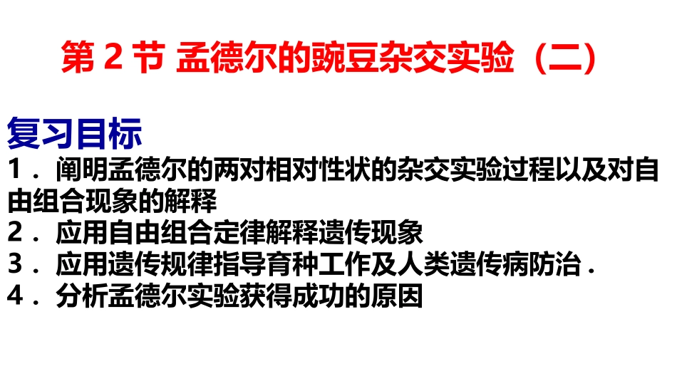 一轮复习孟德尔豌豆杂交实验二 (3)_第1页