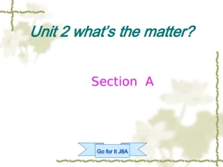 人教版（新目标）初中八上Unit2What'sthematterSectionA课件1