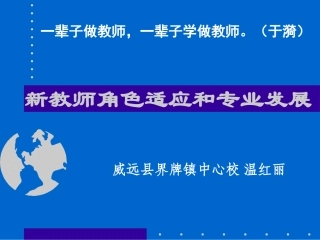 新教师角色适应和专业发展(温红丽）