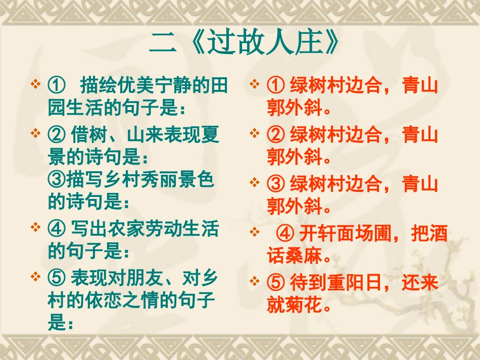 人教版七年级语文上册《课外古诗词背诵》填空整理_第3页