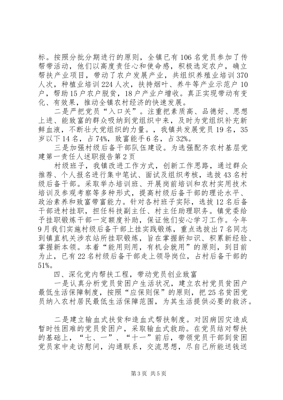 农村基层党建第一责任人述职报告_第3页