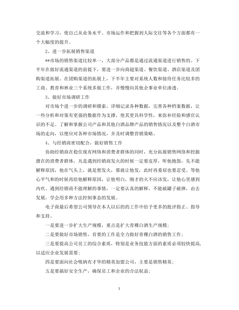 白酒销售工作计划书_第3页