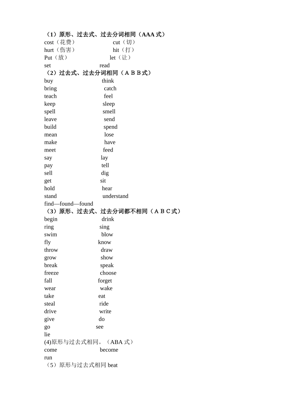 常用动词的过去式_第2页