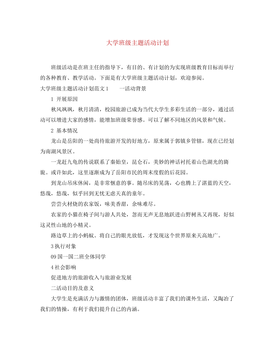 大学班级主题活动计划_第1页
