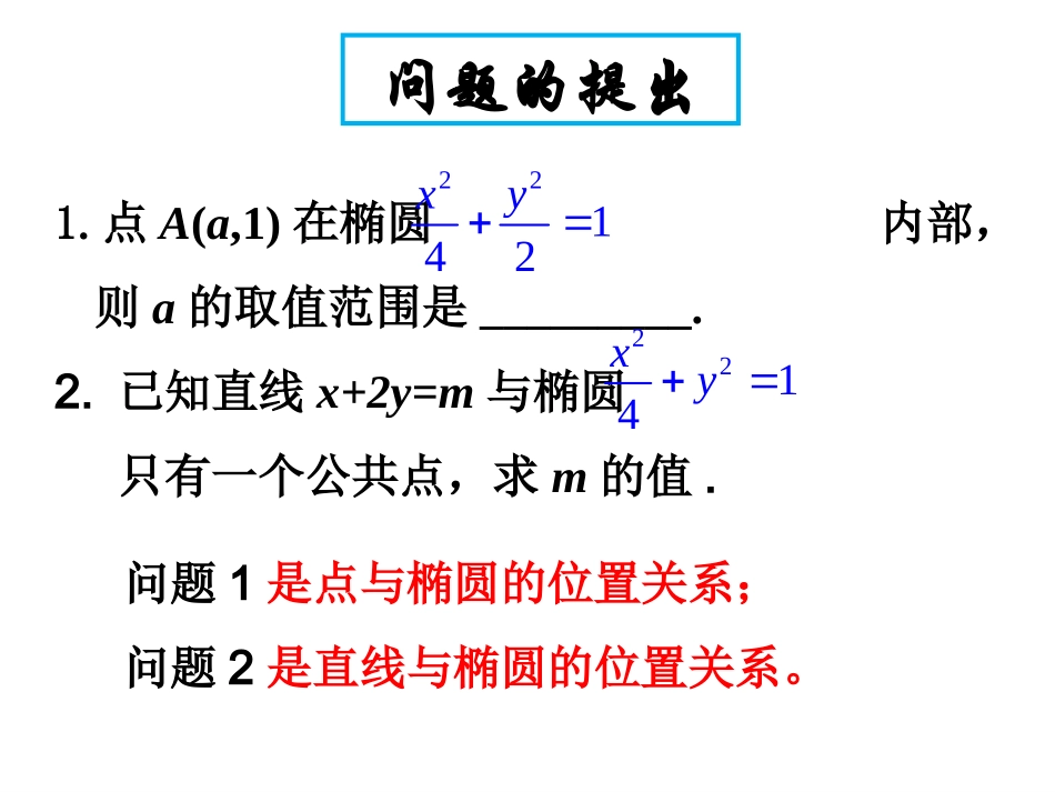 直线与椭圆的位置关系（一）_第1页