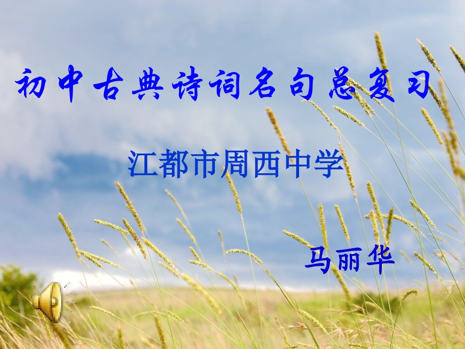 初中古典诗词名句总复习（好）_第1页